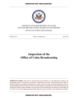 Inspection of the Office of Cuba Broadcasting - State OIG