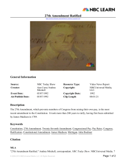 27th Amendment Ratified