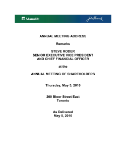 2016 Chief Financial Officer`s Address-Annual Meeting