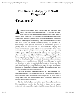 The Great Gatsby, by F. Scott Fitzgerald : Chapter 2