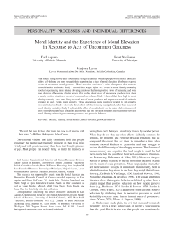 Moral Identity and the Experience of Moral Elevation