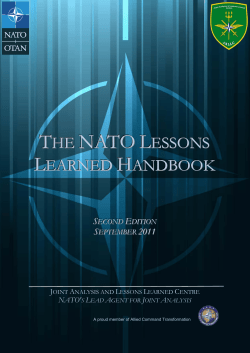 NATO Lessons Learned Handbook