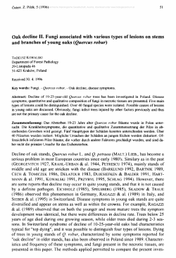 Oak decline II. Fungi associated with various types of