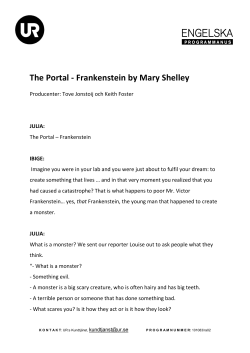The Portal - Frankenstein by Mary Shelley