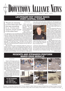 "Downtown Alliance News"- April-May 2007
