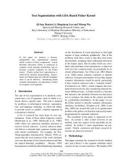 Text Segmentation with LDA-Based Fisher Kernel