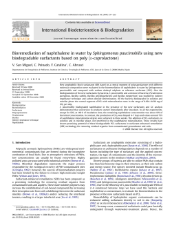 Bioremediation of naphthalene in water by Sphingomonas