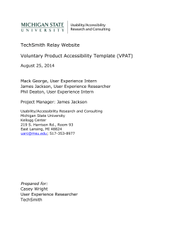 TechSmith Relay Website Voluntary Product Accessibility Template
