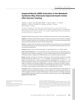 Impaired Muscle AMPK Activation in the Metabolic Syndrome May