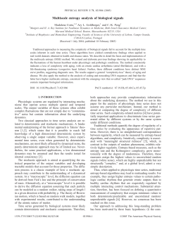 Multiscale entropy analysis of biological signals