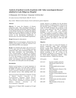 other neurological diseases - Sri Lanka Journal of Child Health