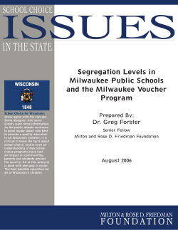 Segregation Levels in Milwaukee Public Schools and