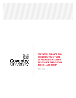 Strength, Balance and StaBility: the effectS of moderate intenSity