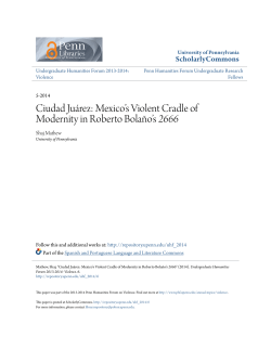 Mexico`s Violent Cradle of Modernity in Roberto Bola&ntilde;o`s 2666