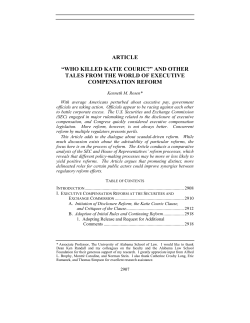 and other tales from the world of executive compensation reform