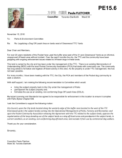 egalizing a Dog Off Leash Area on lands west of