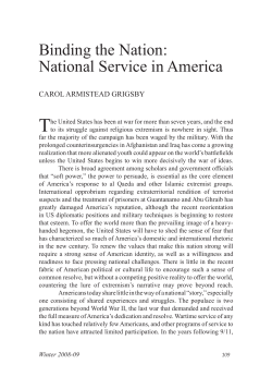 Binding the Nation: National Service in America