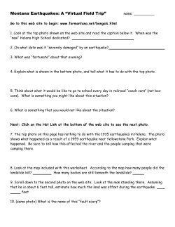 Montana Earthquakes: A &ldquo;Virtual Field Trip&rdquo;