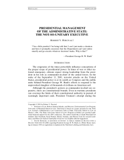 Presidential Management of the Administrative State