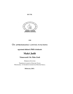 On approximately convex functions Mak&oacute; Judit - DEA