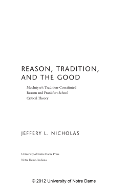 reason, tradition, and the good