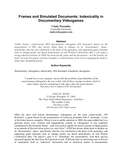 Frames and Simulated Documents: Indexicality in Documentary