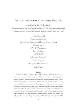 Can certification improve an open access fishery