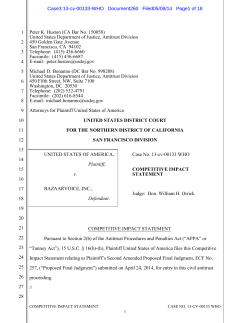 Competitive Impact Statement : US v