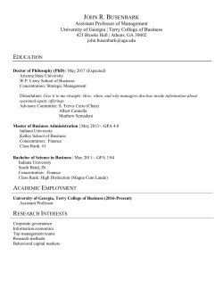 JOHN R. BUSENBARK Assistant Professor of Management