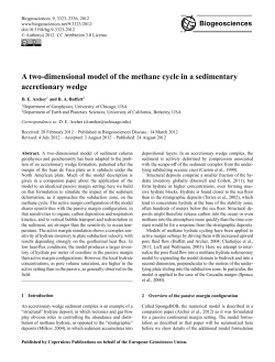 A two-dimensional model of the methane cycle in