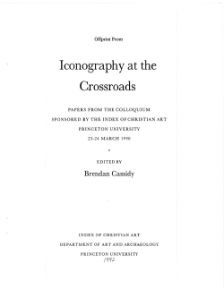 Iconography at the Crossroads - Institute for Advanced Study