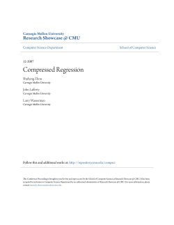 Compressed Regression - Research Showcase @ CMU