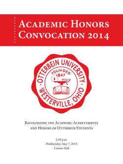 Academic Honors Convocation 2014
