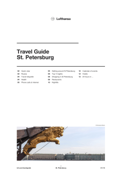 St. Petersburg | Lufthansa &reg; Travel Guide