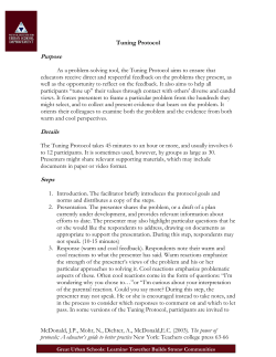 Tuning Protocol - State of New Jersey