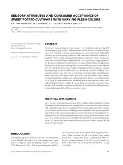 sensory attributes and consumer acceptance of sweet potato