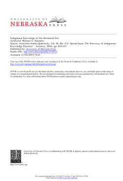 Indigenous Knowledge in the Decolonial Era