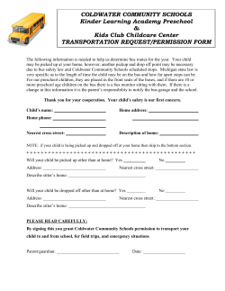 COLDWATER COMMUNITY SCHOOLS Kinder Learning Academy