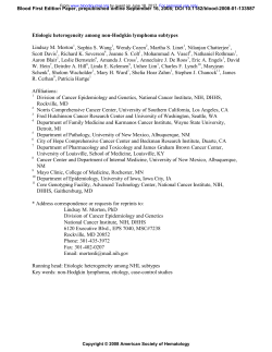 Etiologic heterogeneity among non-Hodgkin