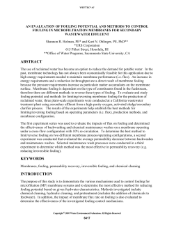 Fouling Potential and Membrane Fouling Determination during the