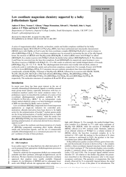 Low coordinate magnesium chemistry supported