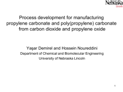 Process development for manufacturing propylene carbonate and