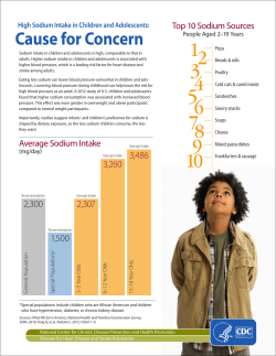 High Sodium Intake in Children and Adolescents: Cause