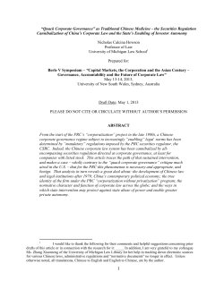 Quack Corporate Governance - Centre for Law, Markets and