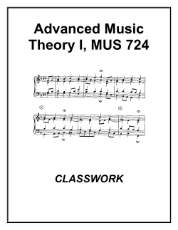 Advanced Music Theory I, MUS 724