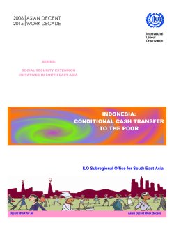 indonesia: conditional cash transfer to the poor