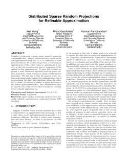 Distributed Sparse Random Projections for Refinable Approximation