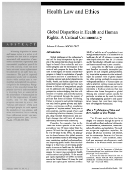 Global Disparities in Health and Human Rights
