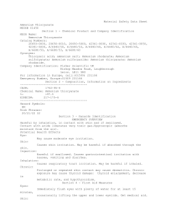 Material Safety Data Sheet Ammonium Thiocyanate MSDS# 01450