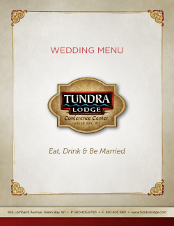 wedding menu - Tundra Lodge